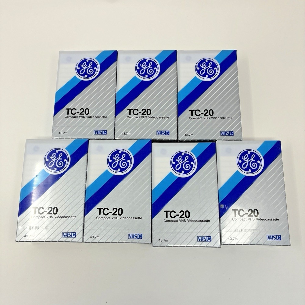 Lot of 7: GE VHS-C TC-20 Camcorder Tapes New Sealed